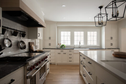 Design build kitchen renovation with island cabinetry